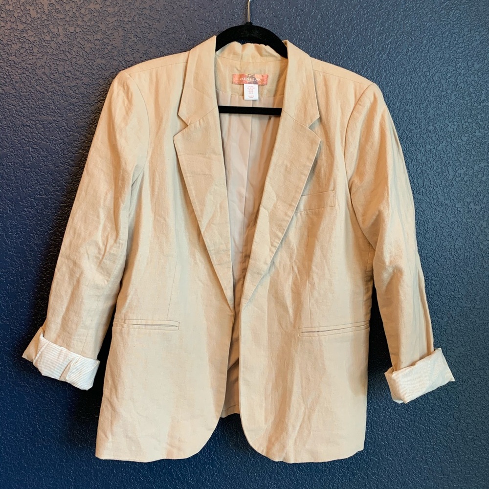 Marina Luna sz XL beige linen blazer